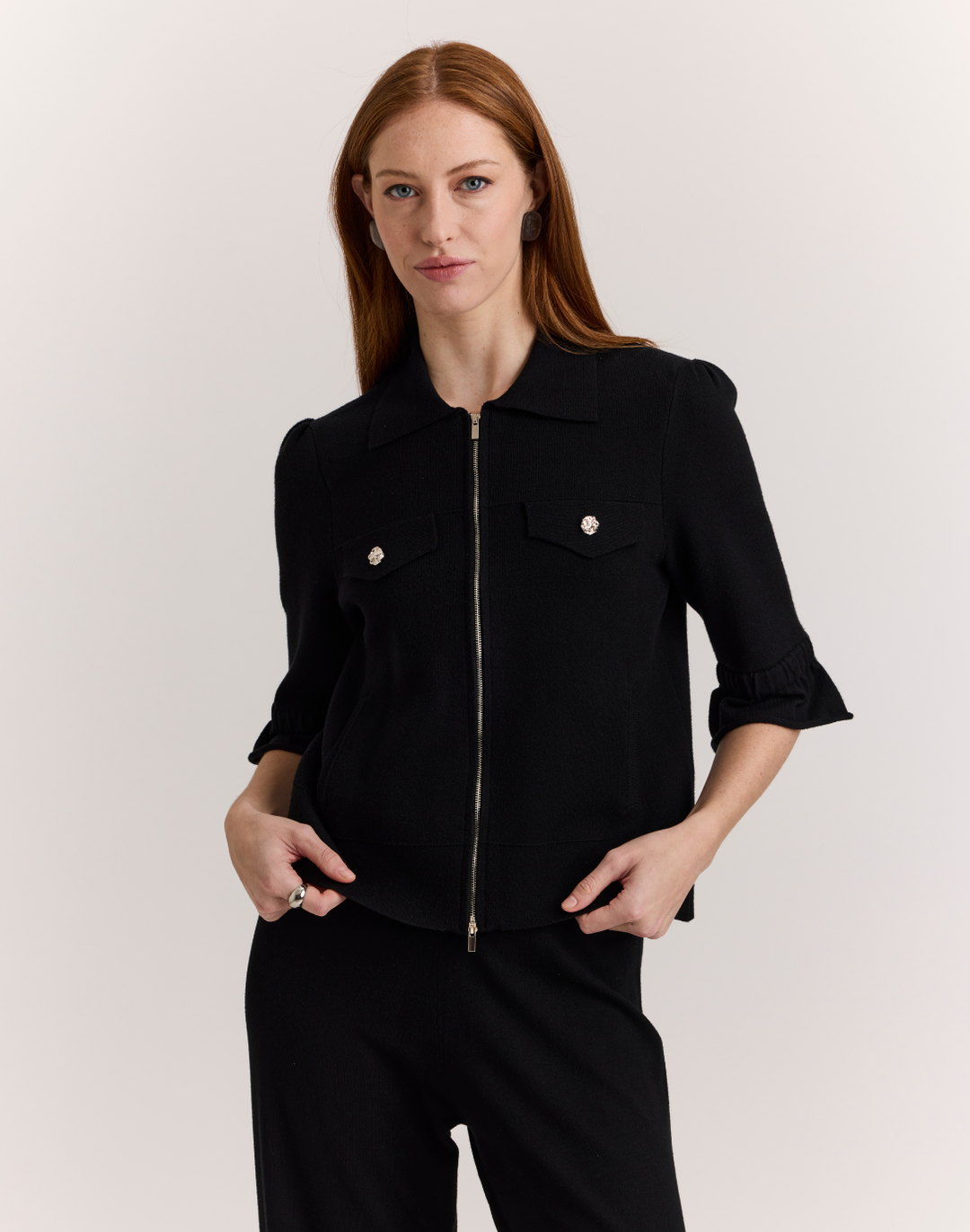 Gianna Elbow Sleeve Knit Jacket