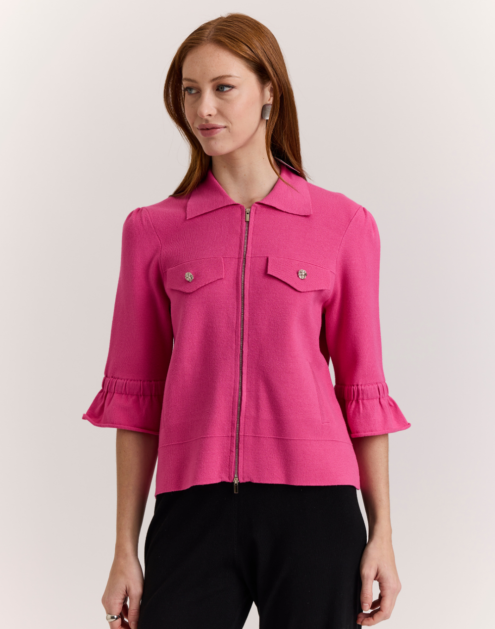 Gianna Elbow Sleeve Knit Jacket