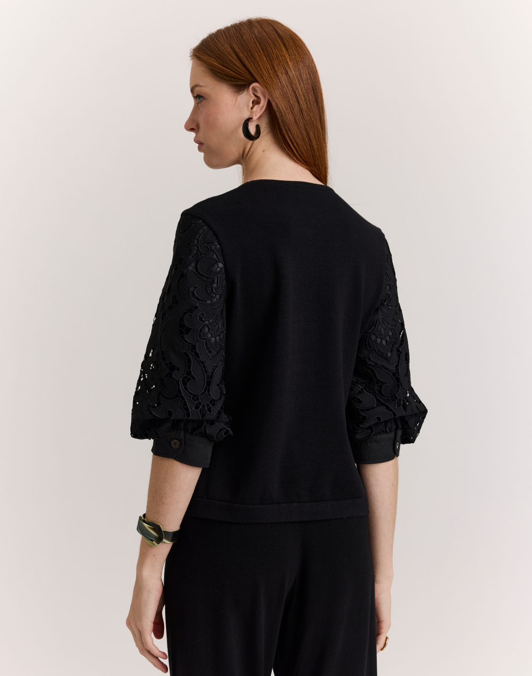 Millie Lace Elbow Sleeve Sweater