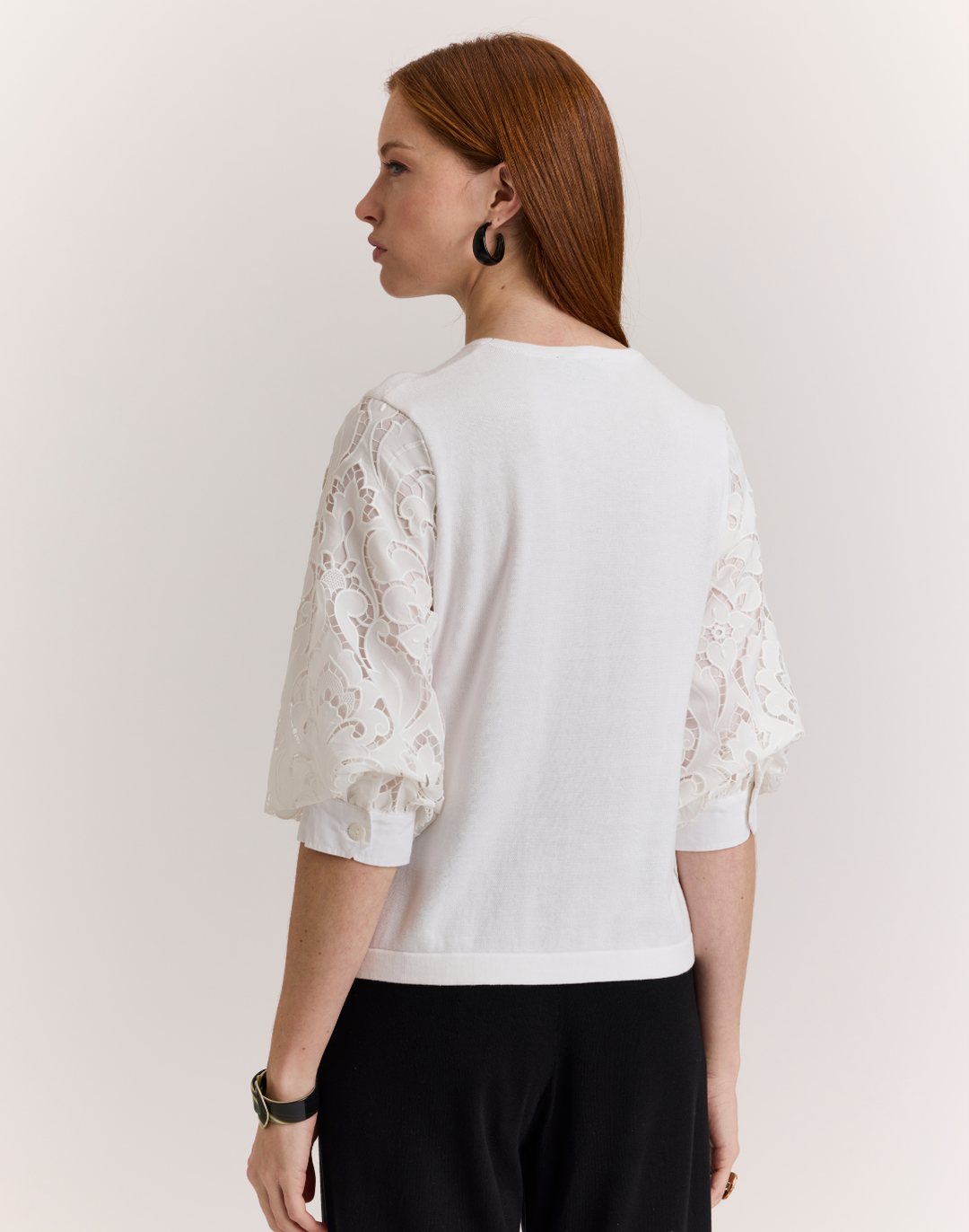 Millie Lace Elbow Sleeve Sweater