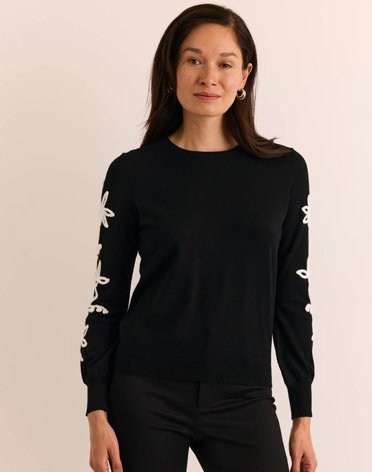 Kannon Long Sleeve Embroidered Sweater