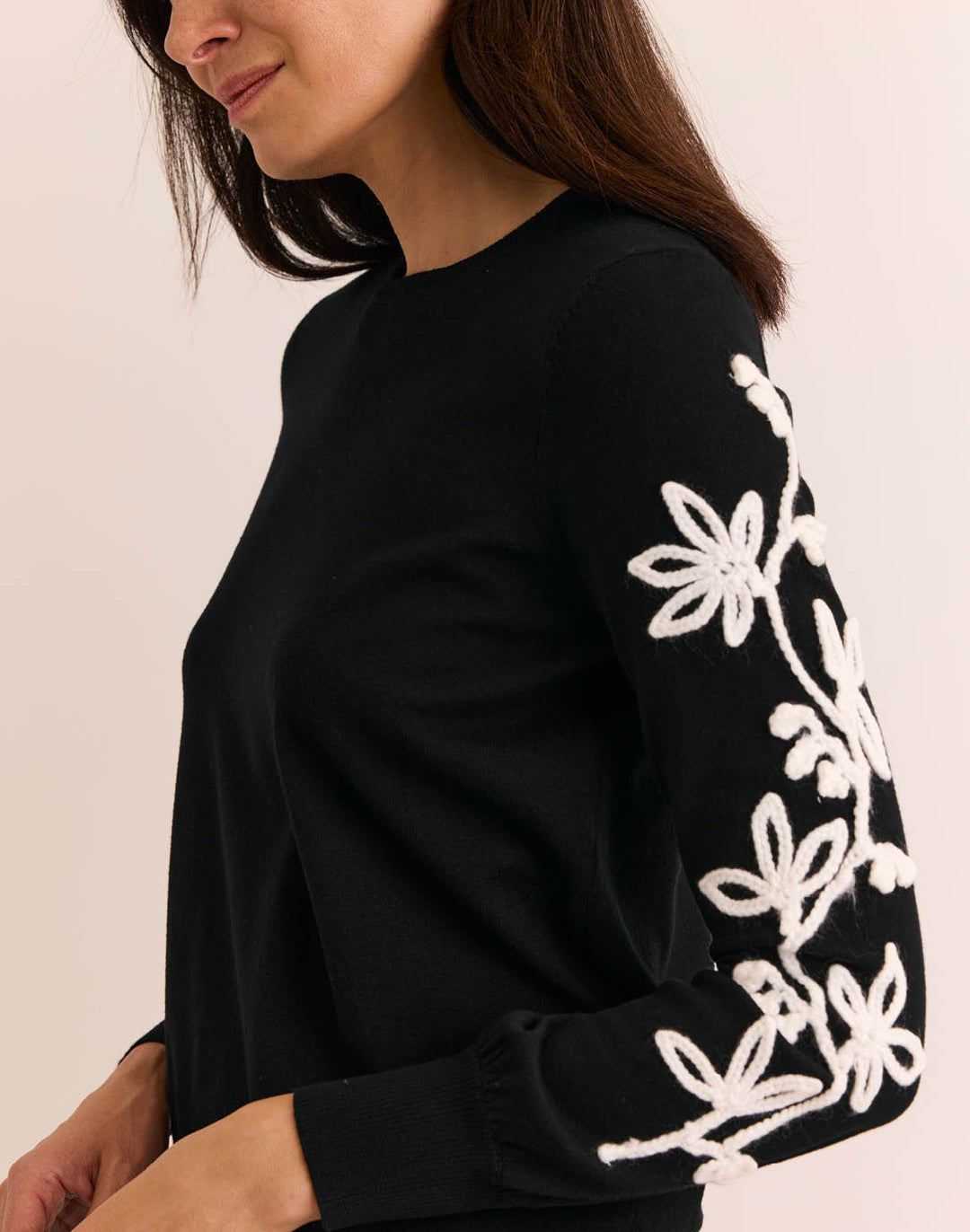 Kannon Long Sleeve Embroidered Sweater