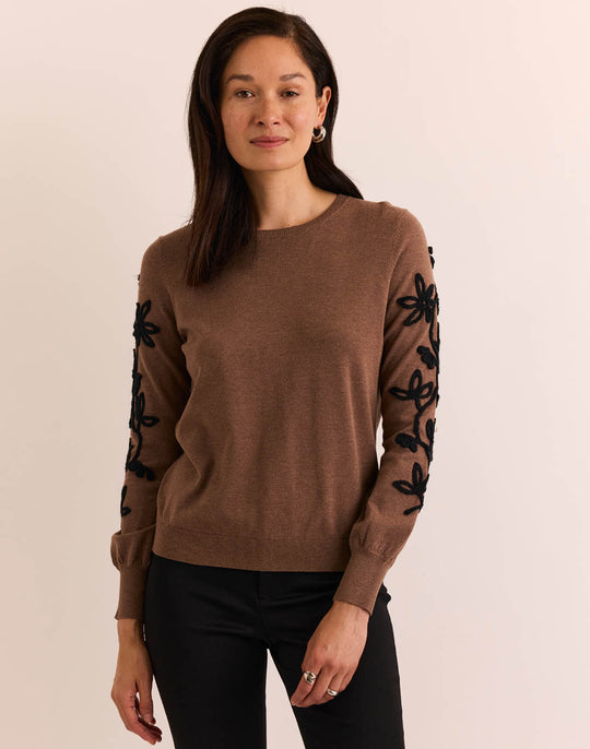 Kannon Long Sleeve Embroidered Sweater