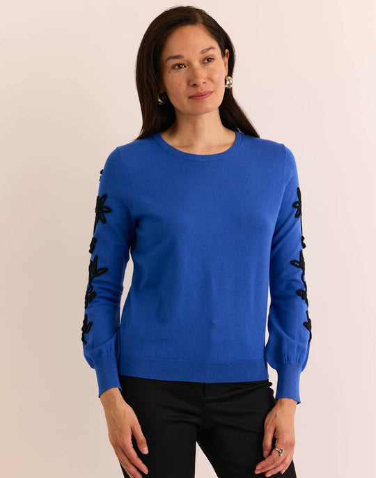 Kannon Long Sleeve Embroidered Sweater