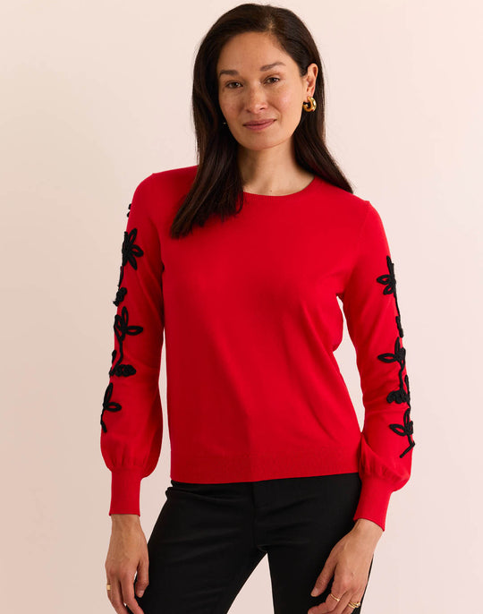 Kannon Long Sleeve Embroidered Sweater