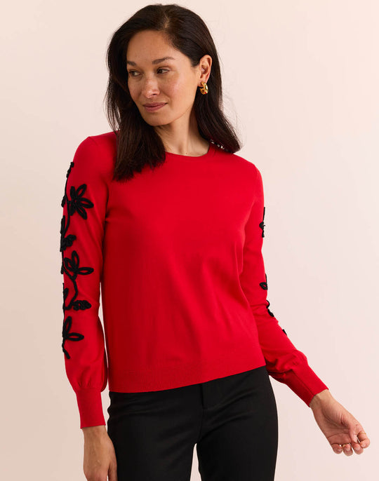 Kannon Long Sleeve Embroidered Sweater