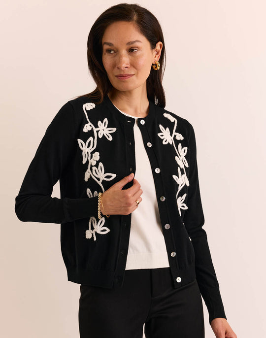 Kaylee Long Sleeve Embroidery Cardigan