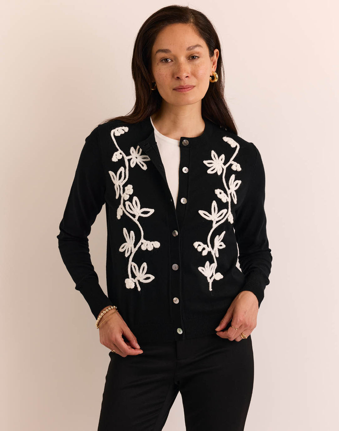 Kaylee Long Sleeve Embroidery Cardigan