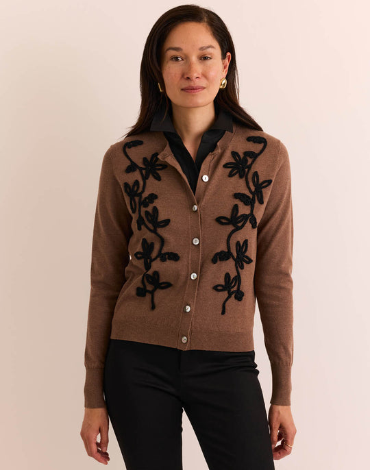 Kaylee Long Sleeve Embroidery Cardigan