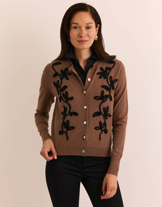 Kaylee Long Sleeve Embroidery Cardigan