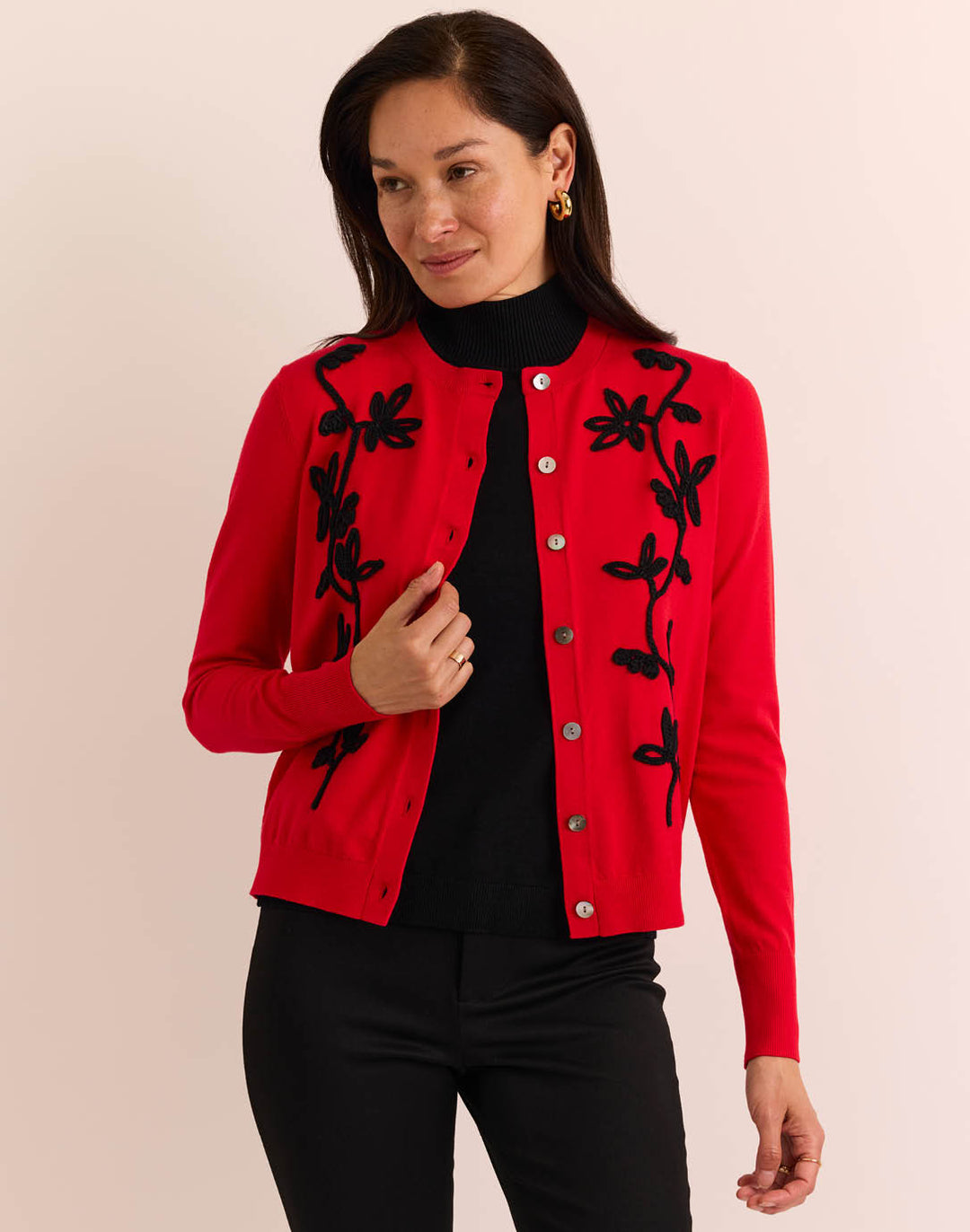 Kaylee Long Sleeve Embroidery Cardigan