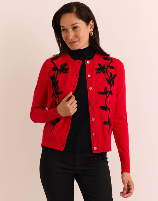 Kaylee Long Sleeve Embroidery Cardigan