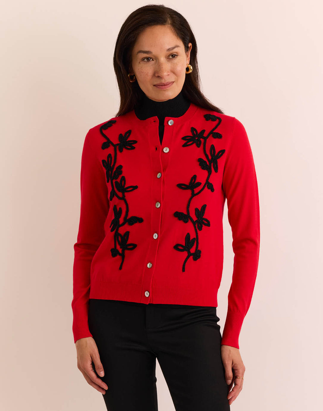 Kaylee Long Sleeve Embroidery Cardigan