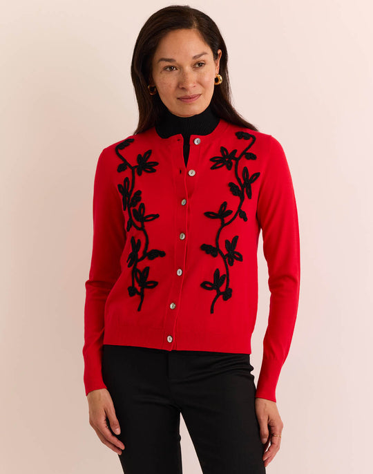 Kaylee Long Sleeve Embroidery Cardigan
