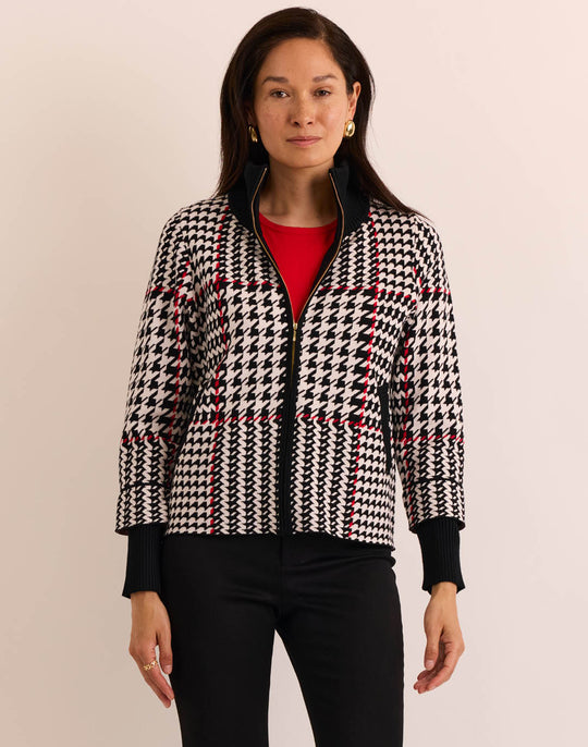 Maryanne Long Sleeve Houndstooth Jacket
