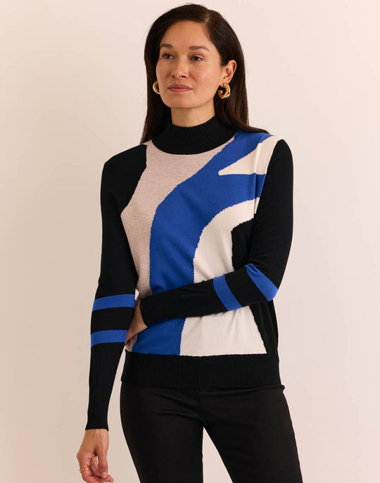 Sandra Long Sleeve Intarsia Sweater
