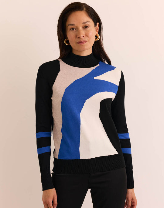 Sandra Long Sleeve Intarsia Sweater