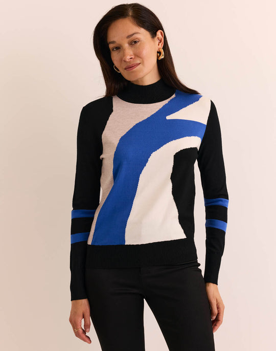 Sandra Long Sleeve Intarsia Sweater
