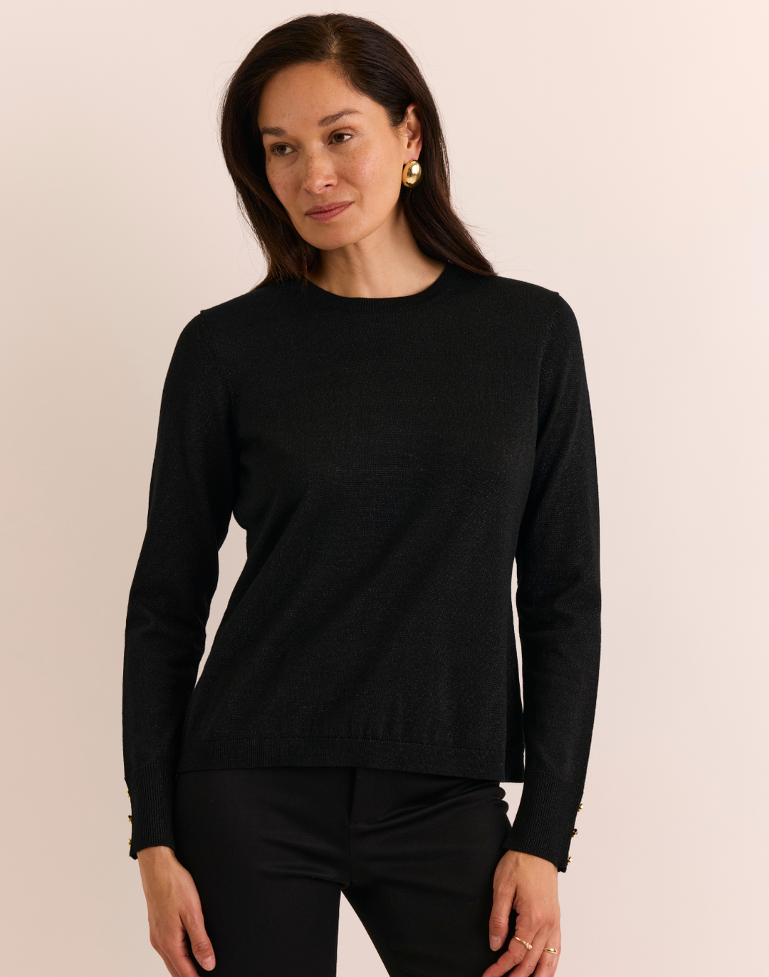 Muriel Long Sleeve Shimmer Sweater