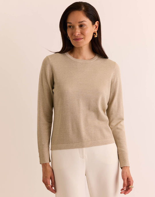 Muriel Long Sleeve Shimmer Sweater