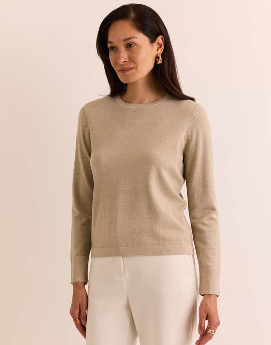 Muriel Long Sleeve Shimmer Sweater