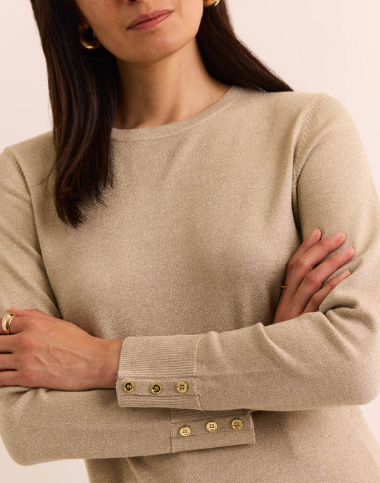 Muriel Long Sleeve Shimmer Sweater