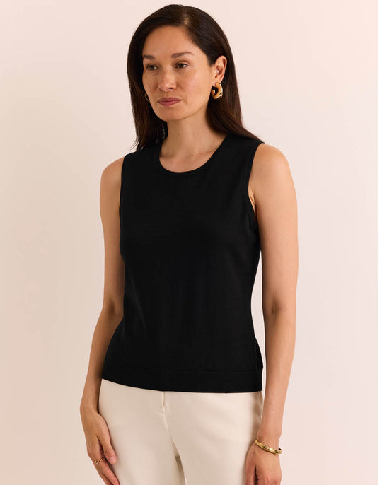 Maria Sleeveless Ribbed Trim Tank