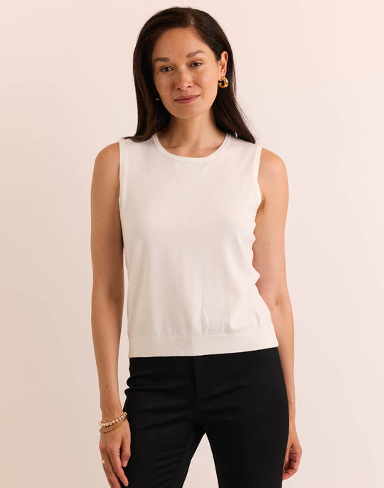 Maria Sleeveless Ribbed Trim Tank