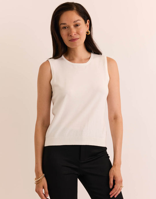 Maria Sleeveless Ribbed Trim Tank