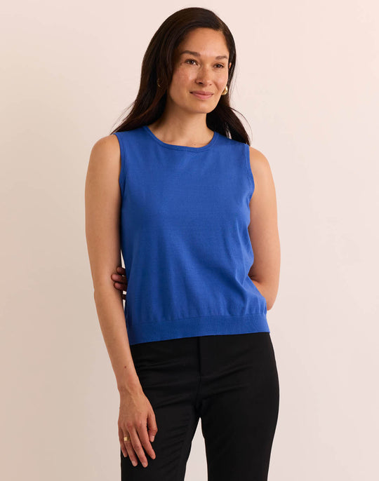 Maria Sleeveless Ribbed Trim Tank