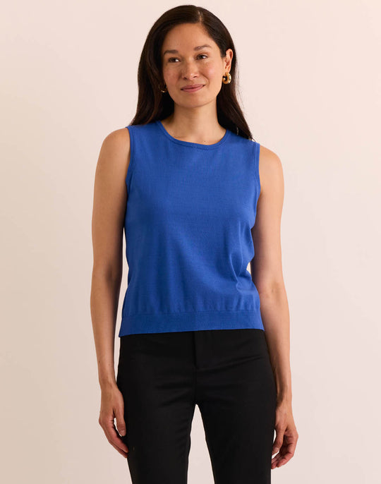 Maria Sleeveless Ribbed Trim Tank