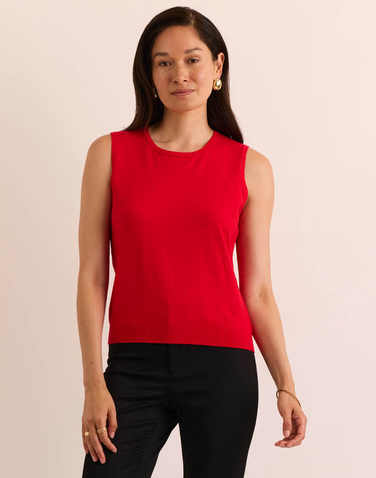 Maria Sleeveless Ribbed Trim Tank