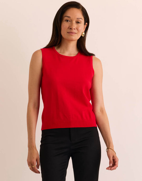 Maria Sleeveless Ribbed Trim Tank