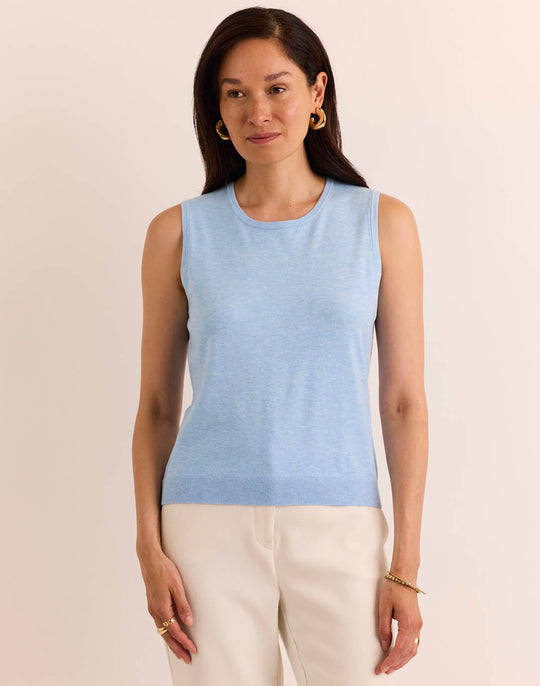 Maria Sleeveless Ribbed Trim Tank