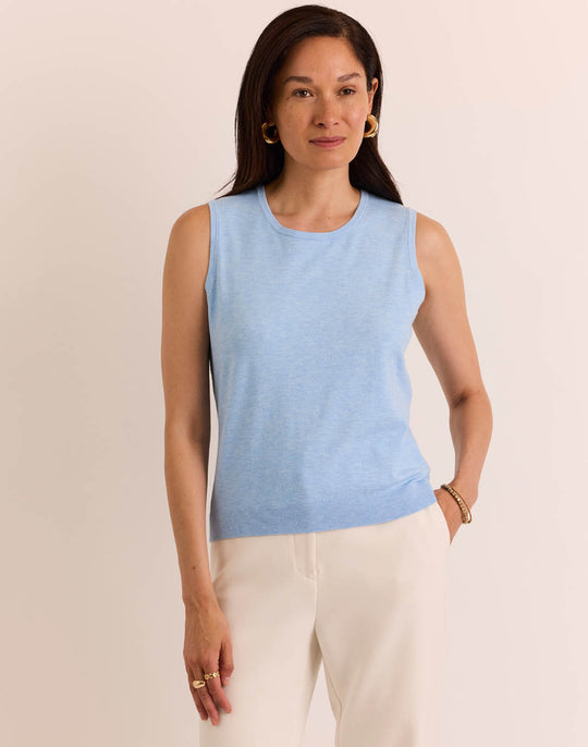 Maria Sleeveless Ribbed Trim Tank