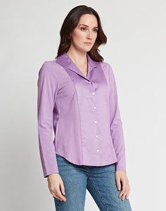 Donna Long Sleeve Wing Collar