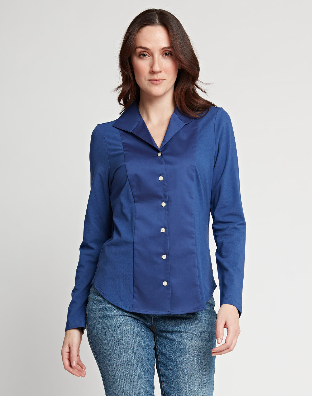 Donna Long Sleeve Wing Collar