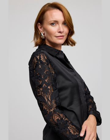 FINAL SALE / NO RETURNS, NO EXCHANGES - Sienna Long Sleeve Lace Shirt