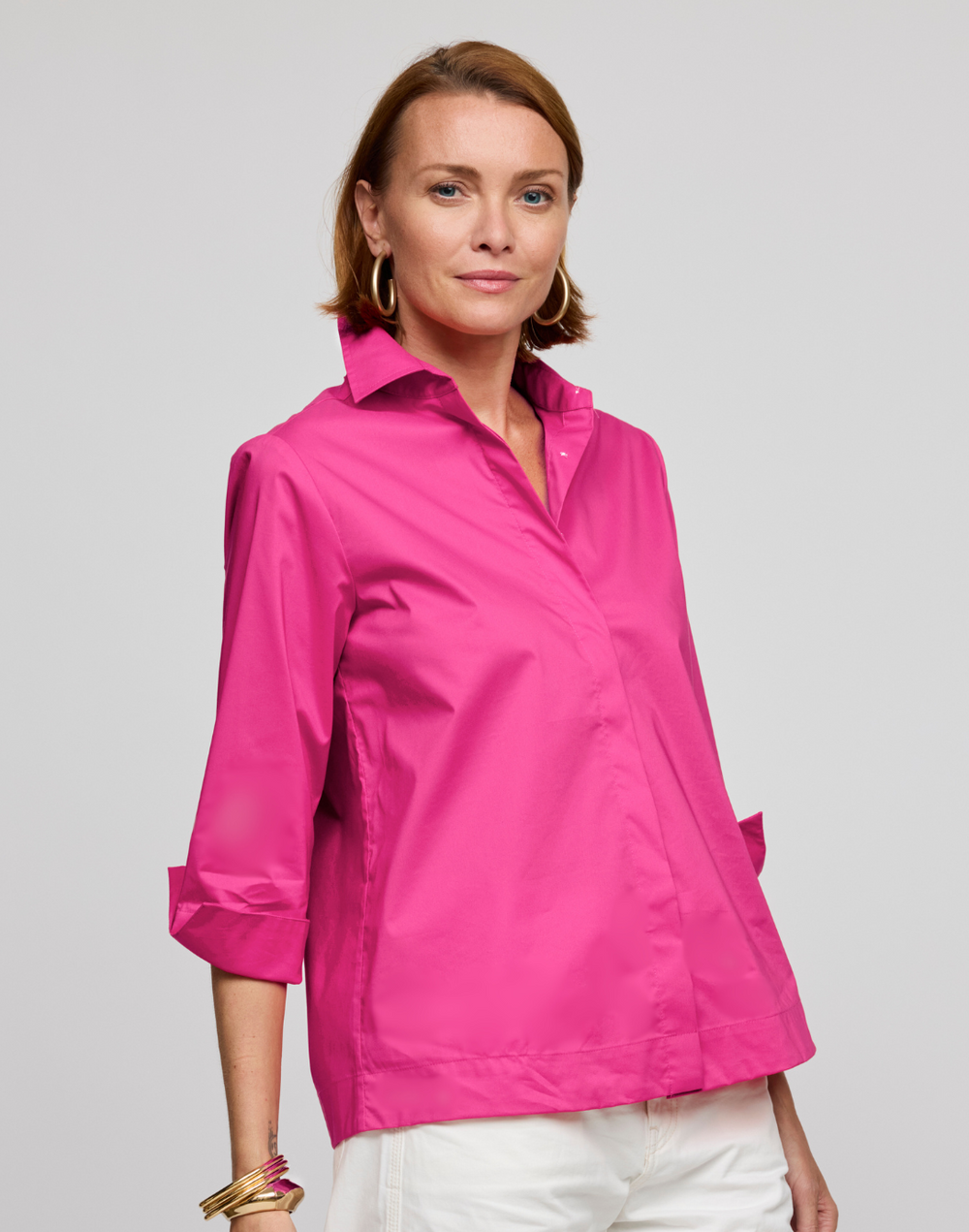 FINAL SALE / NO RETURNS, NO EXCHANGES - Xena 3/4 Sleeve Zip Back Shirt