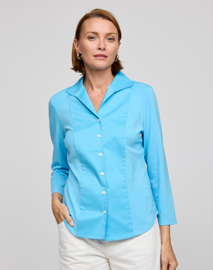 Donna 3/4 Sleeve Wing Collar 