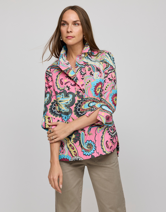 Charlotte 3/4 Sleeve Bohemia Paisley Print Top