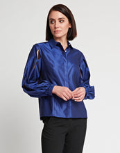 Load image into Gallery viewer, Daniela Long Sleeve Silk Blend Satin Shirt