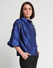 Load image into Gallery viewer, Daniela Long Sleeve Silk Blend Satin Shirt