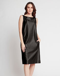 Chloe Sleeveless Silk Blend Satin Dress