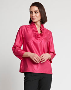 Helena 3/4 Sleeve Silk Blend Satin Top