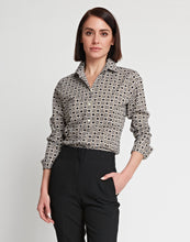 Load image into Gallery viewer, Diane Long Sleeve Geometric Tile Print Fitted Shirt