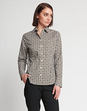 Load image into Gallery viewer, Diane Long Sleeve Geometric Tile Print Fitted Shirt