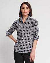 Load image into Gallery viewer, Diane Long Sleeve Lattice Print Fitted Shirt