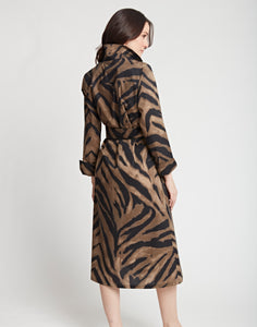 Tamron Long Sleeve Abstract Zebra Print Dress
