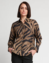 Load image into Gallery viewer, Larissa Long Sleeve Abstract Zebra Shirt